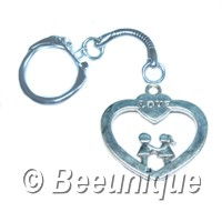 Couple Love Heart Keyring - Click Image to Close